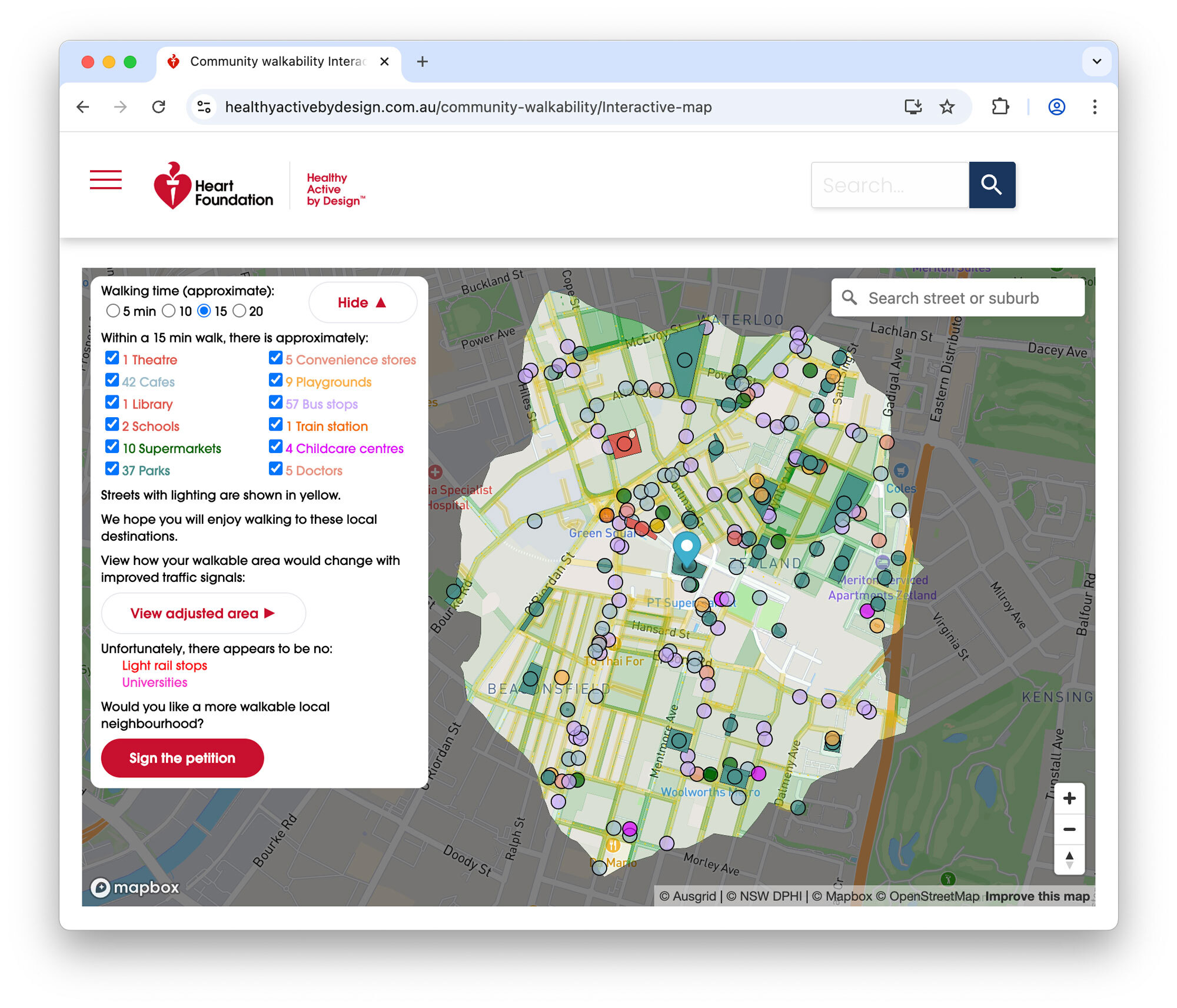 Community Walkability Map